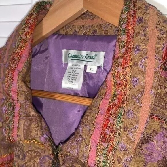 Coldwater Creek Pastel Tapestry Zip Up Jacket XL - Picture 4 of 7